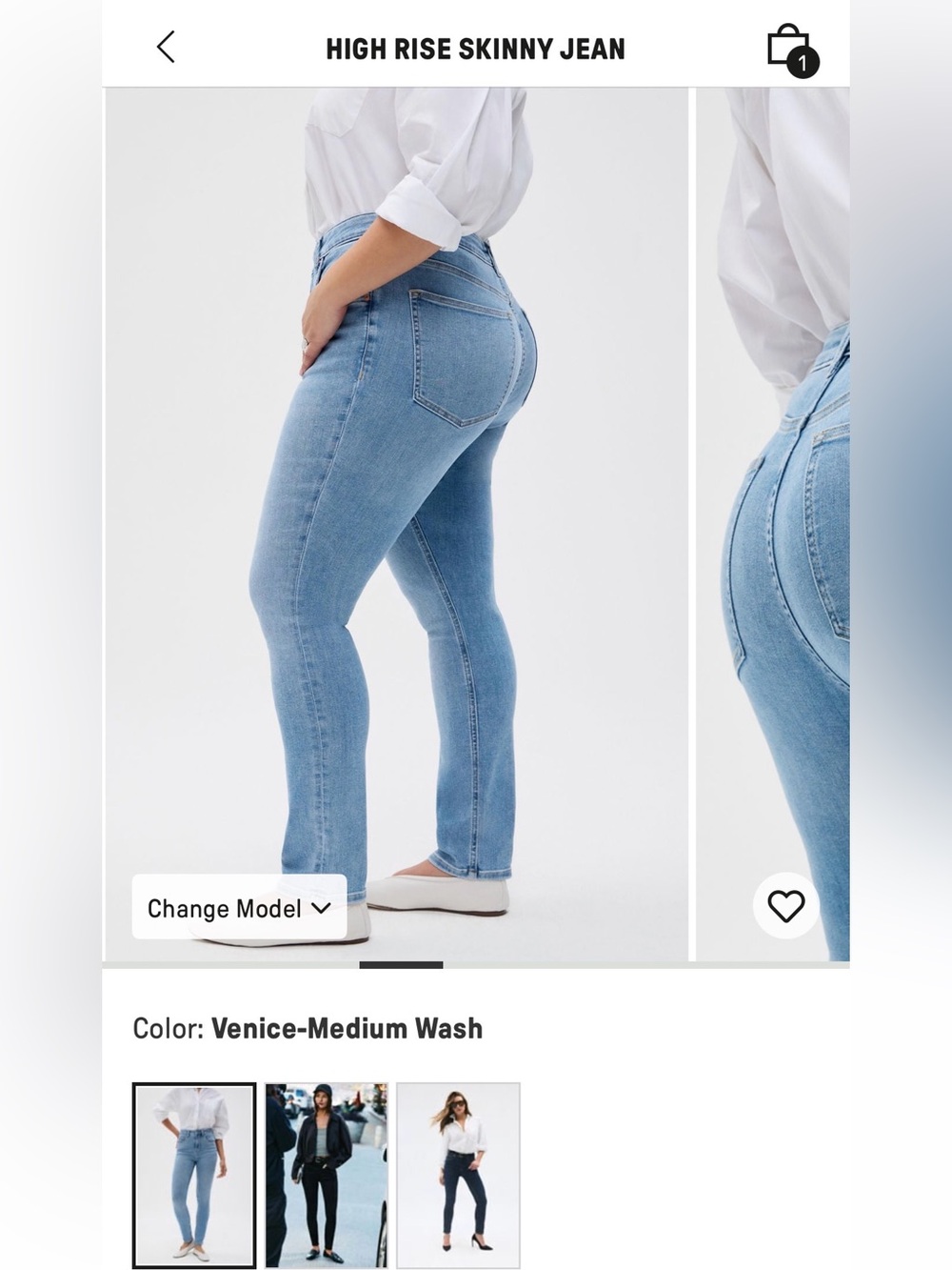 Fabletics High Rise Skinny Jeans -Regular 35 - Picture 3 of 9